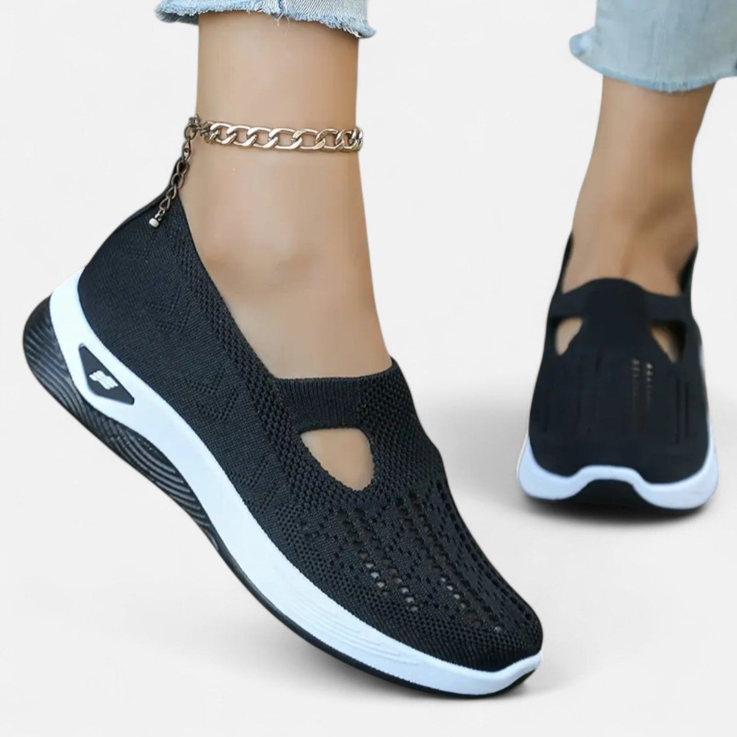 AlignFeet | Women’s Knit Slip-On Trainers – Breathable Comfort, Everyday Support