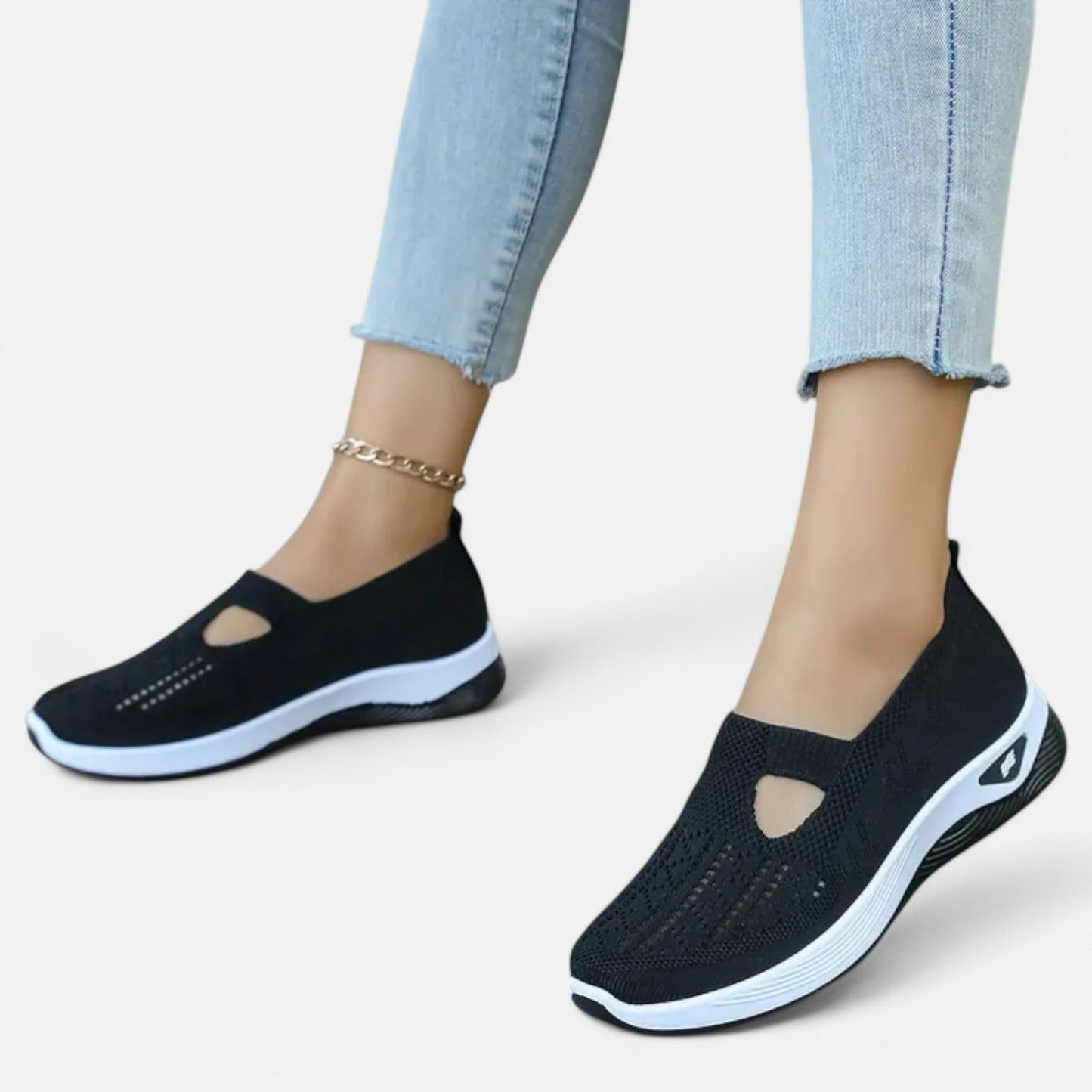 AlignFeet | Women’s Knit Slip-On Trainers – Breathable Comfort, Everyday Support