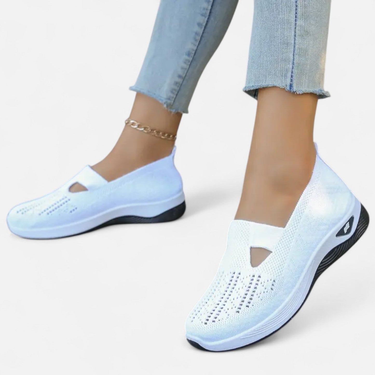 AlignFeet | Women’s Knit Slip-On Trainers – Breathable Comfort, Everyday Support