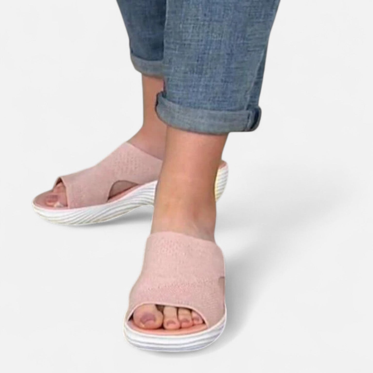 AlignFeet | Women’s Knitted Slide Sandals – Flexible Fit, Active Comfort