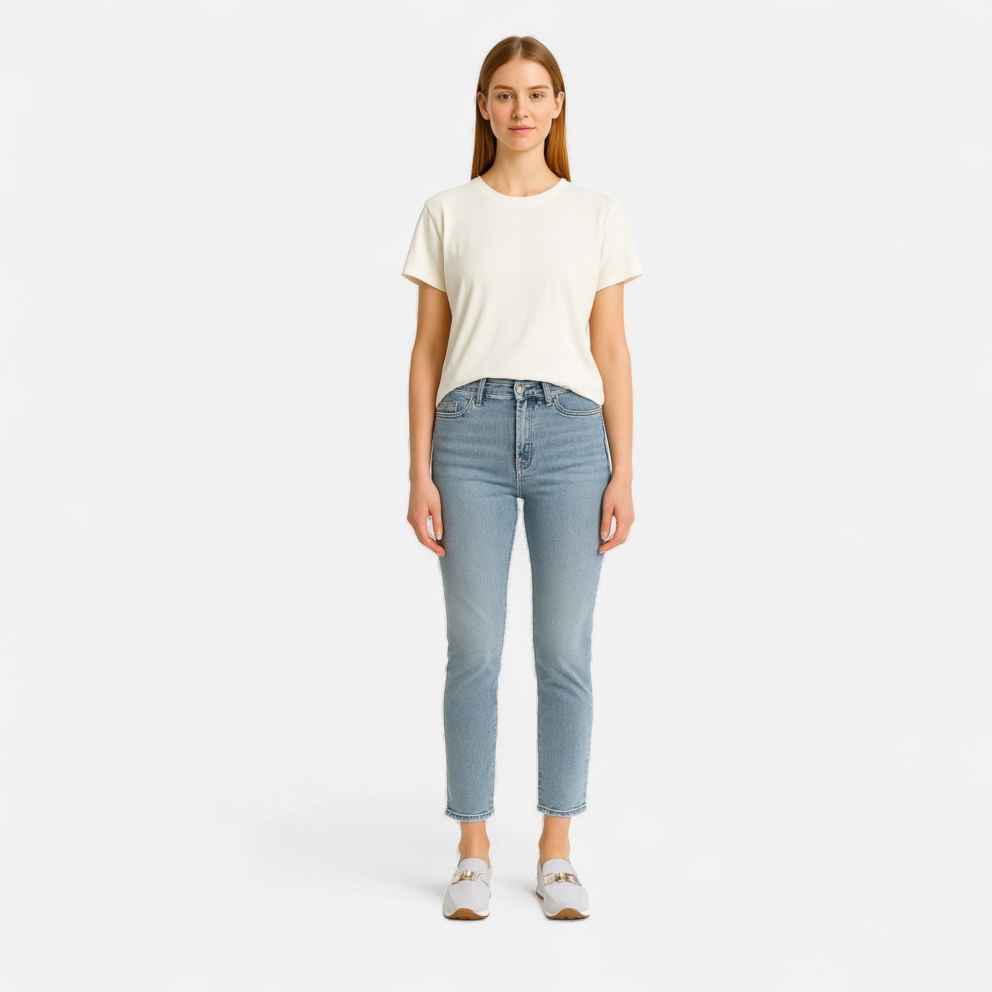 AlignFeet | Women’s Slip-On Loafers – Gold Detail, Lightweight All-Season Comfort