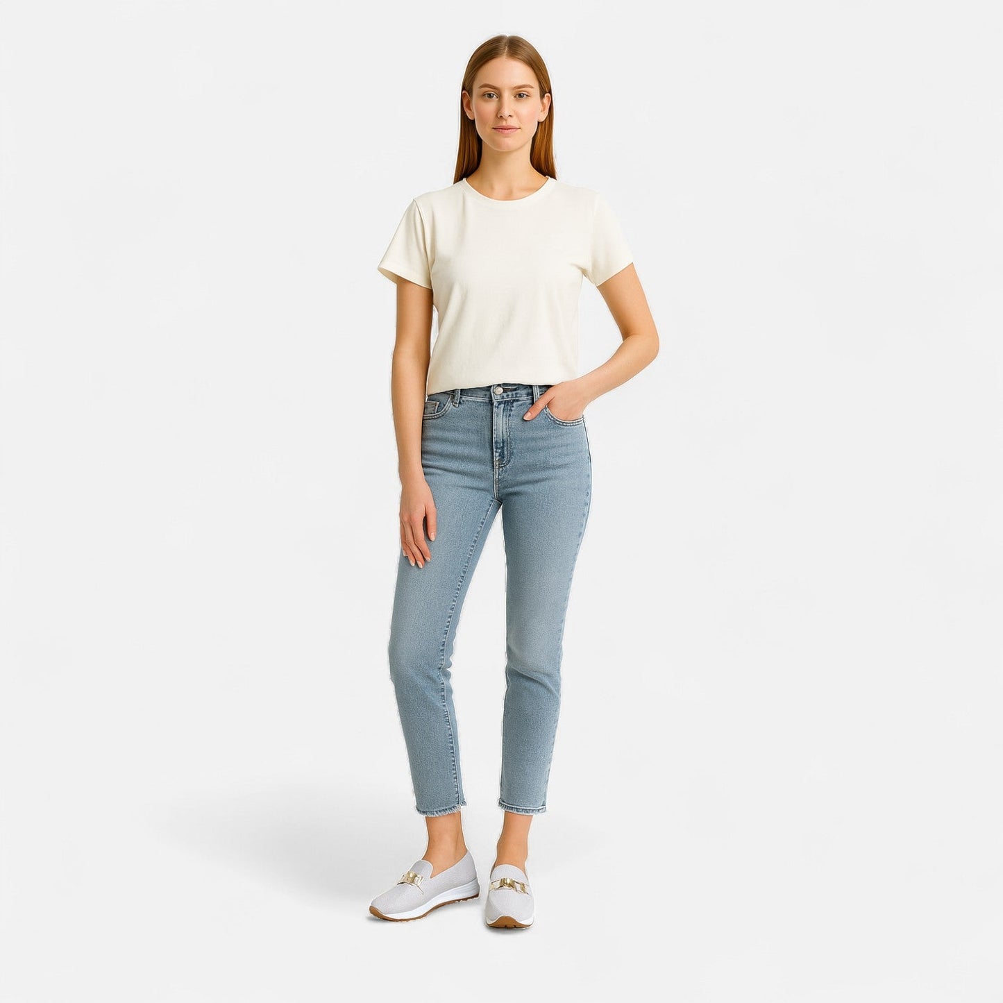 AlignFeet | Women’s Slip-On Loafers – Gold Detail, Lightweight All-Season Comfort