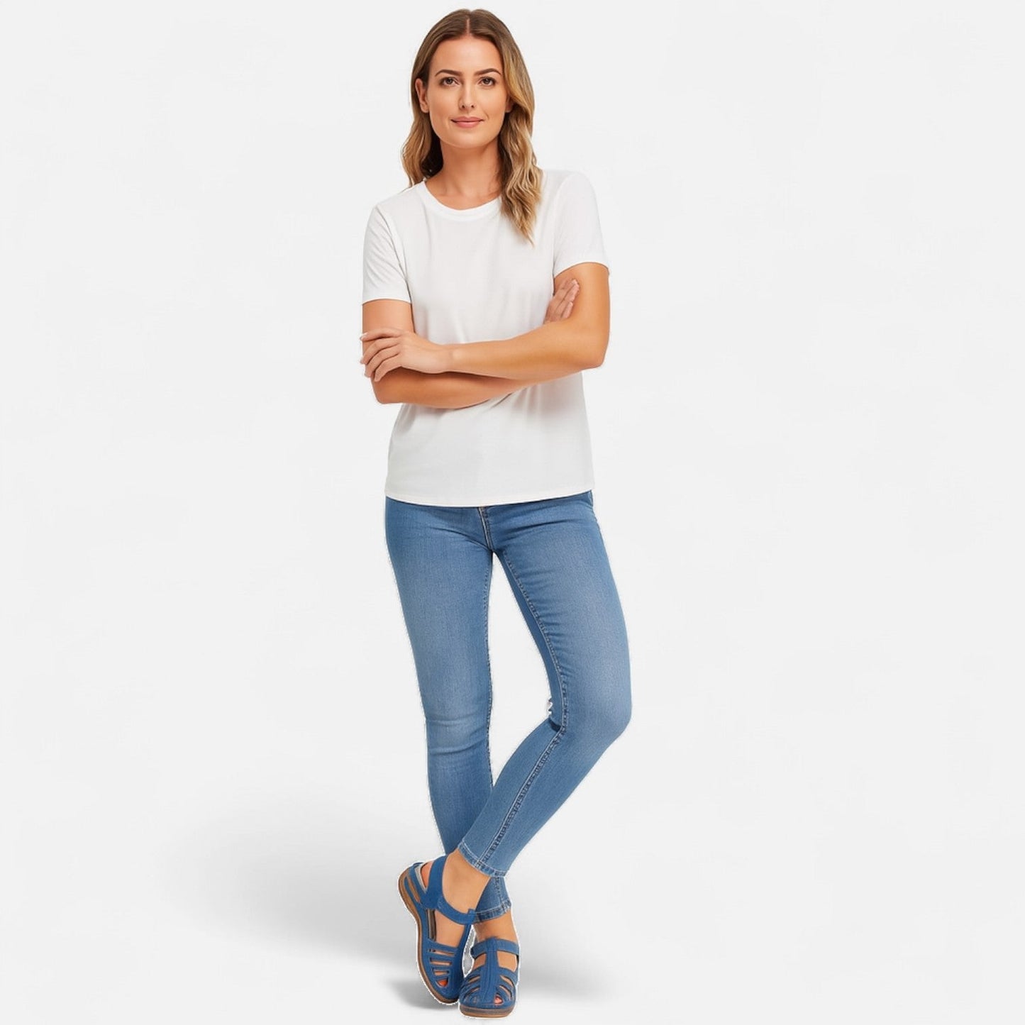 AlignFeet | Women’s Leather Cutout Sandals – Cushioned Wedge, Everyday Breathability