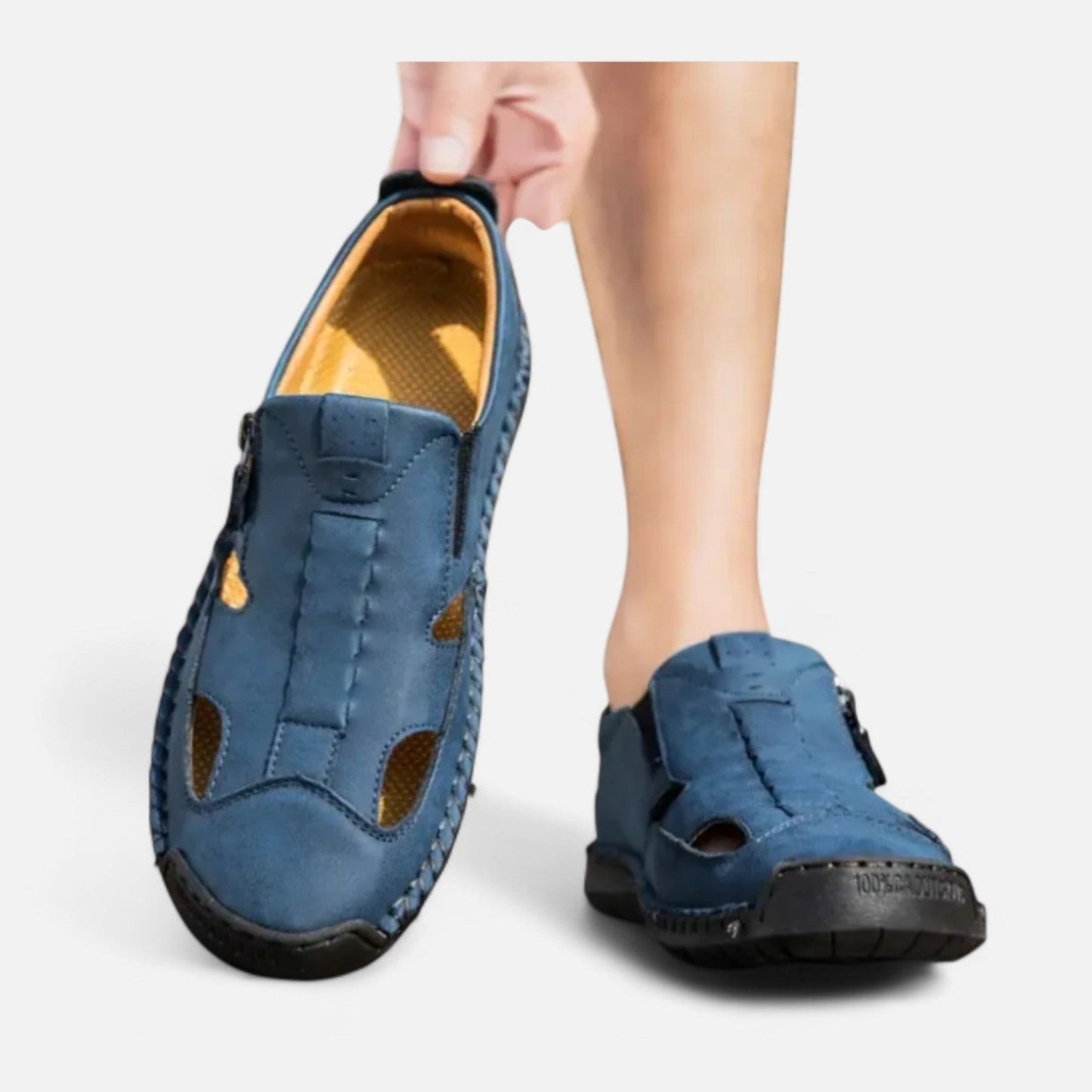 AlignFeet | Men’s Casual Sandals – Zip Closure, City-to-Beach Comfort