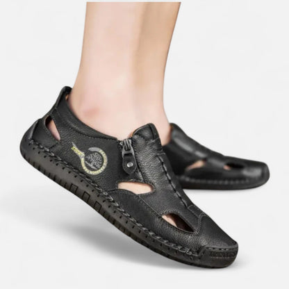 AlignFeet | Men’s Casual Sandals – Zip Closure, City-to-Beach Comfort