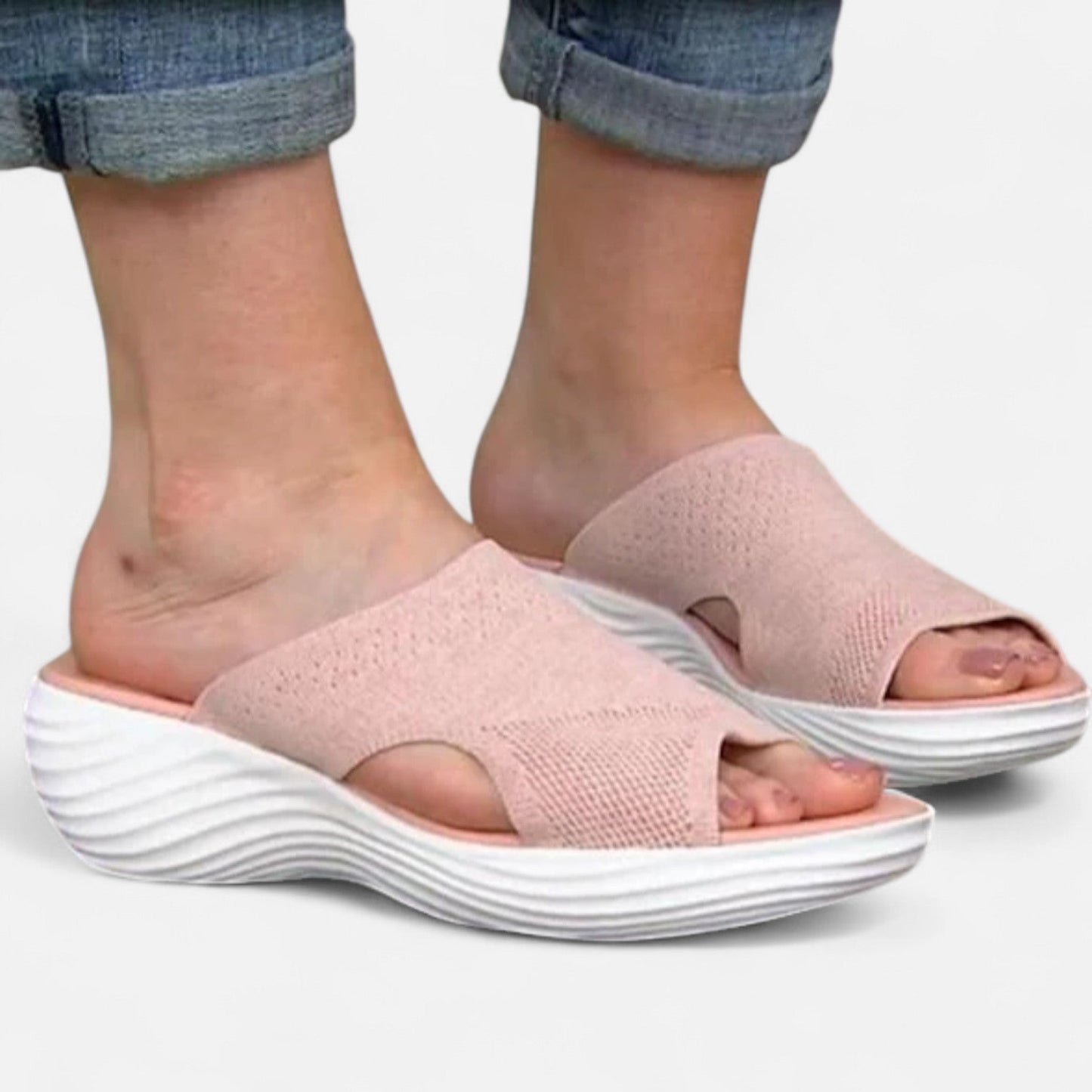 AlignFeet | Women’s Knitted Slide Sandals – Flexible Fit, Active Comfort