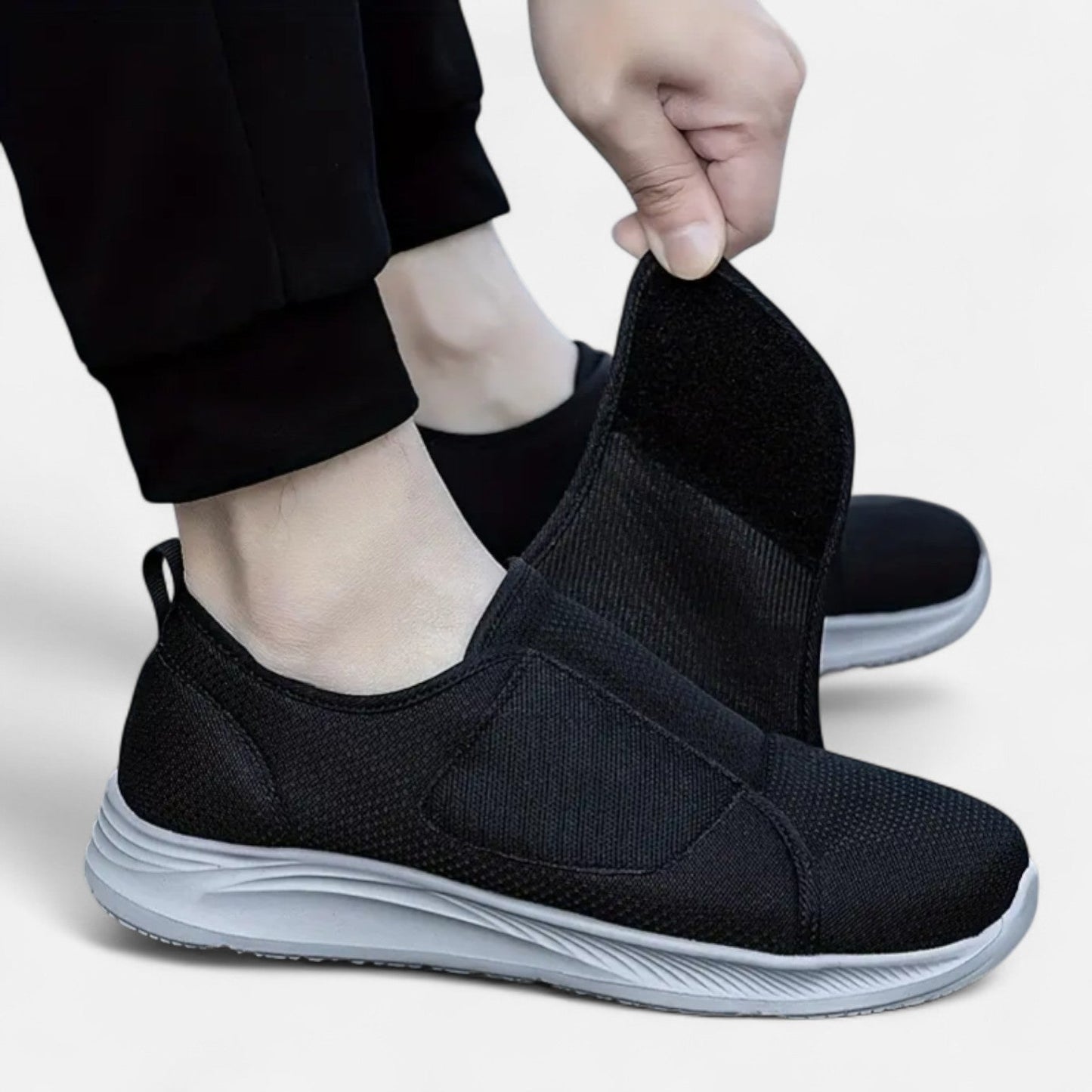AlignFeet | Men’s Comfort Slip-On Walking Shoes – Adjustable Fit, EVA Sole Support