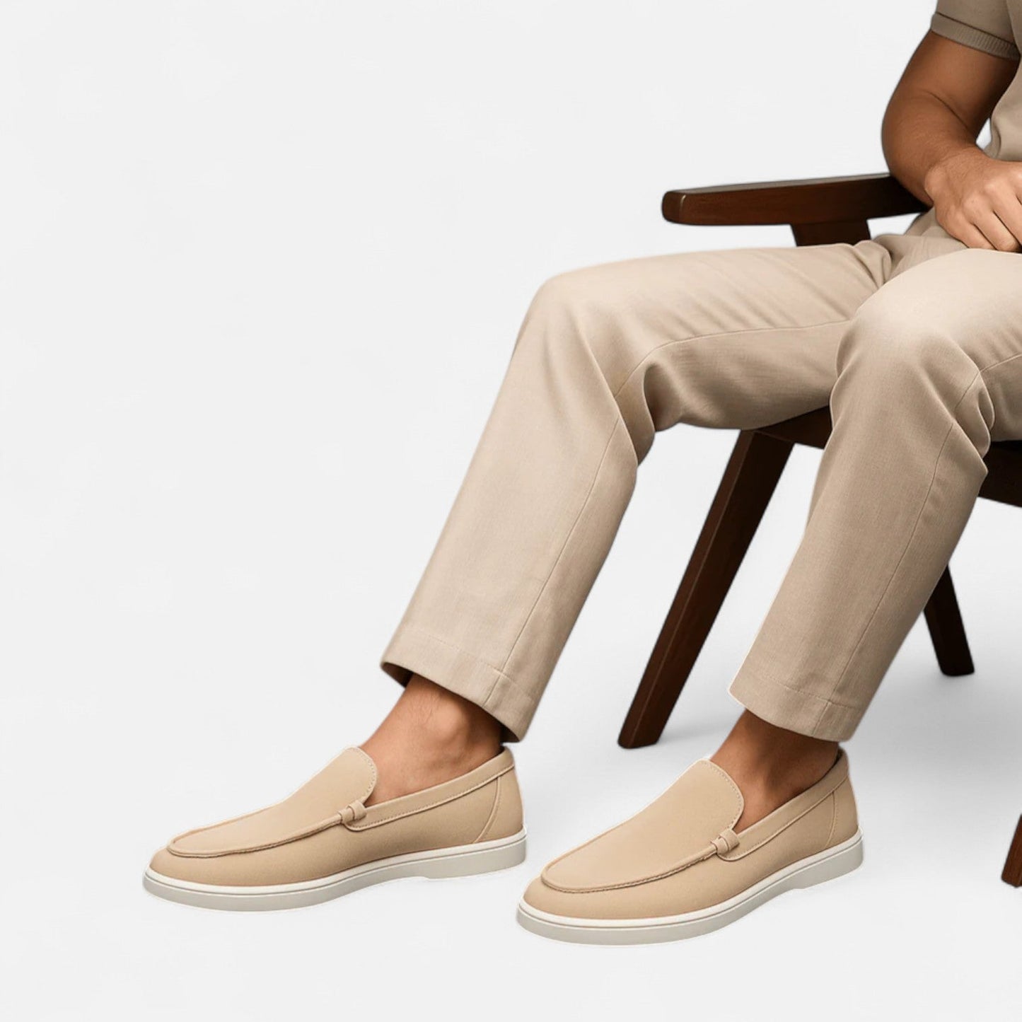 AlignFeet | Men’s Low Suede Loafers – Classic Slip-On, Refined Low Profile