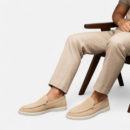 AlignFeet | Men’s Low Suede Loafers – Classic Slip-On, Refined Low Profile