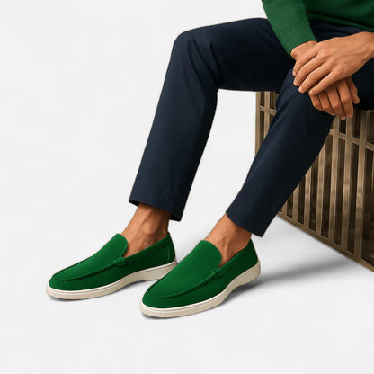 AlignFeet | Men’s Low Suede Loafers – Classic Slip-On, Refined Low Profile