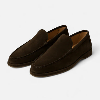 AlignFeet | Men’s Low Suede Loafers – Classic Slip-On, Refined Low Profile
